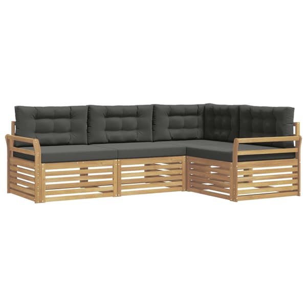 Utomhussoffset 4 pcs Vit och antracit 250 x 170,5 x 73 cm