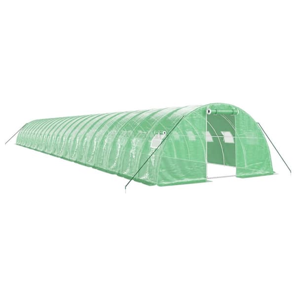 Växthus med stålram grön 88 m² 22x4x2 m