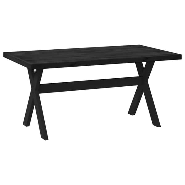 Matbord NOAIN 160 cm Massiv furu Svart Rektangulär