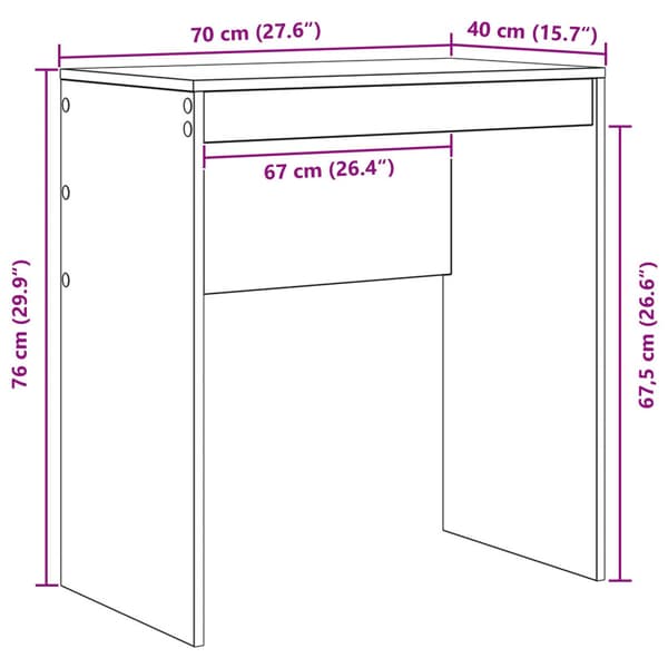 Skrivbord Vit 70 x 40 x 76 cm
