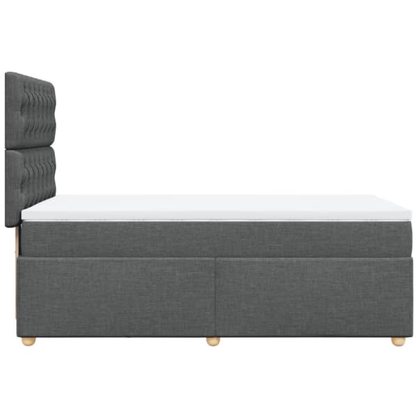 Ramsäng med madrass mörkgrå 90x190 cm tyg