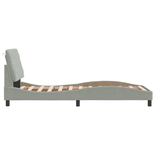 Bed Frame with LED without Mattress Light Grey 80x200 cm Velvet