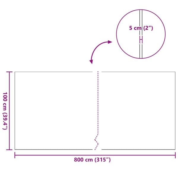 Konstgräs Grön 1 x 8 m / 50 mm PP & PE