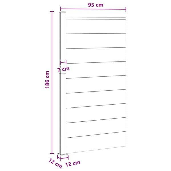 Stängselpanel WPC och aluminium Svart