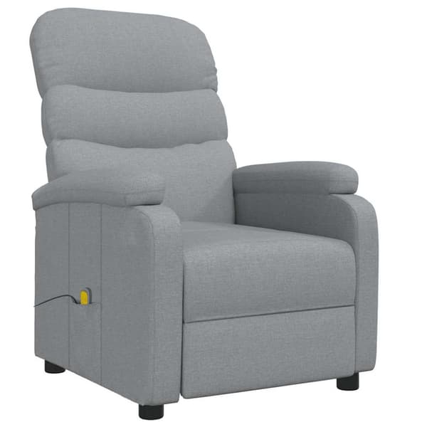 Massagefåtölj ljusgrå tyg