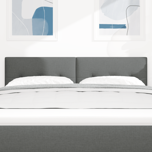 LED huvuddyna med LED-ljusslingor Mörkgrå 144 cm tyg