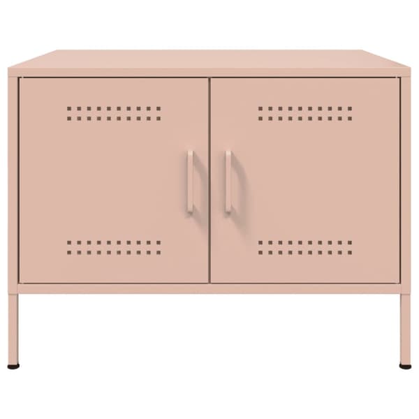 Soffbord rosa 68x50x50,5 cm stål