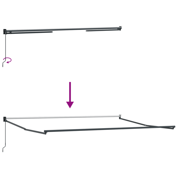 Utfällbar markis Flerfärgsdesign 500 × 300 cm