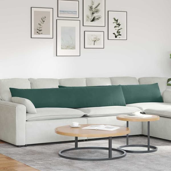 Sofakuddar 2 pcs Mörkgrön 200 x 40 cm Kordread tyg