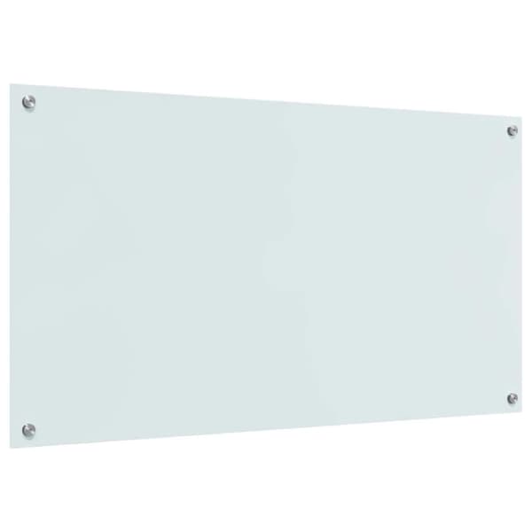 Köksskydd 2 pcs Vit 110 x 60 cm härdat glas