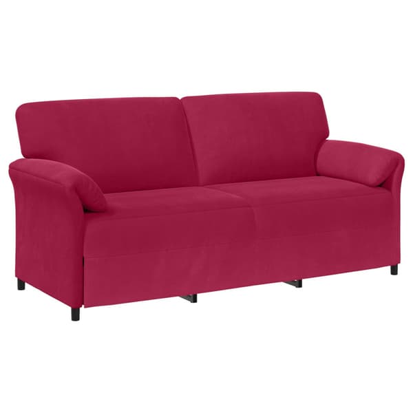 3-Sits soffa Vinröd 198 x 83 x 95 cm Sammet