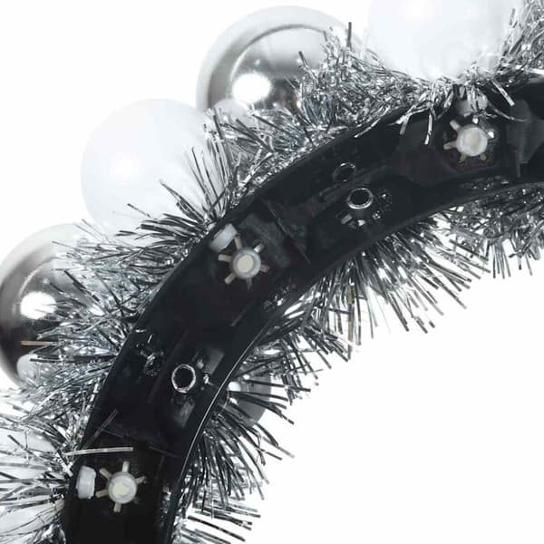 Julkulor kransar 2 pcs Vit och Silver 33 x 33 x 7 cm Polystyren