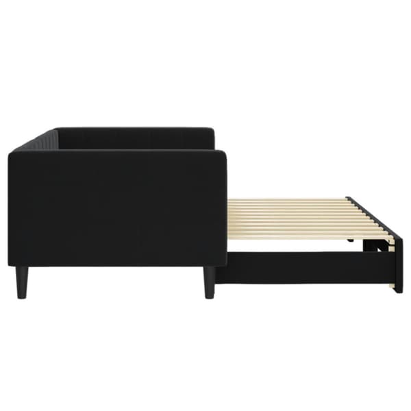 Dagbädd utdragbar svart 90x200 cm sammet