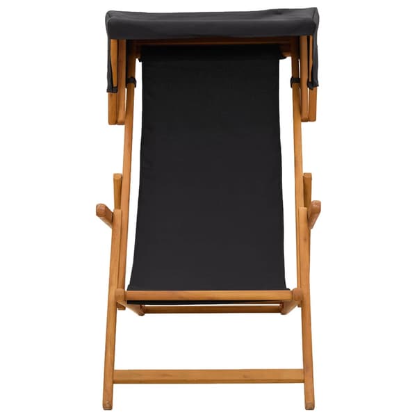 Deck Chair 3 Position Massiv Eukalyptus Trä Svart