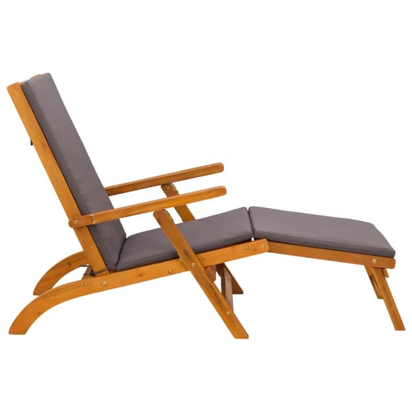 Reclining och Fällbar Solstol 2 pcs Grå 55 x 146 x 91 cm