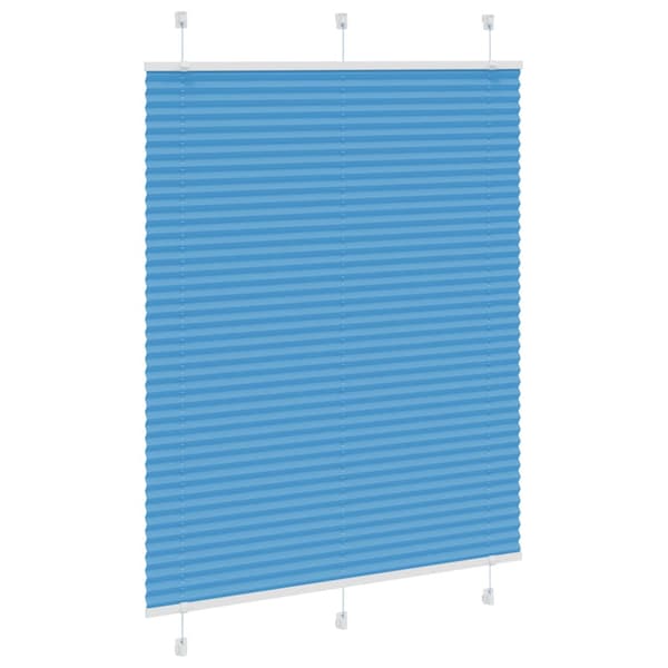 Plisserad persienn blå 105x100 cm tyg bredd 104,4cm polyester