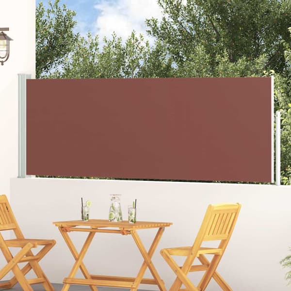 Infällbar sidomarkis 100x300 cm brun