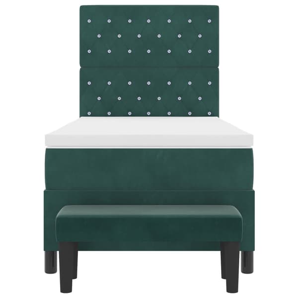 Bäddfjäder med kudde Mörkgrön 200 x 100 cm Sammet