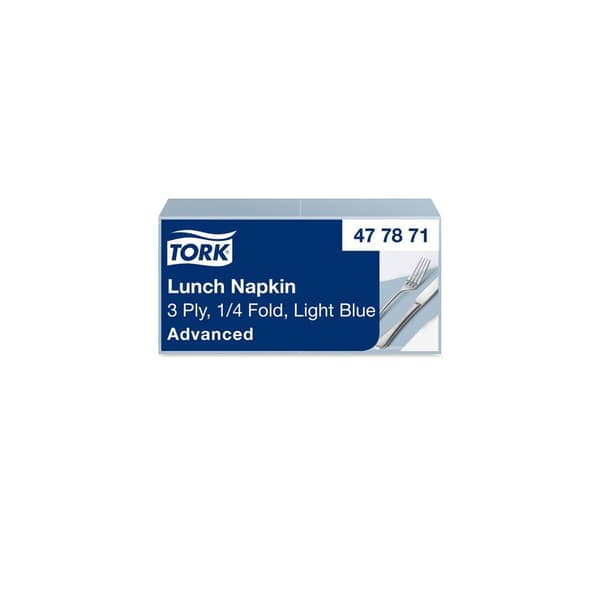Servett TORK Lunch 3-lags ljusblå 150/fp
