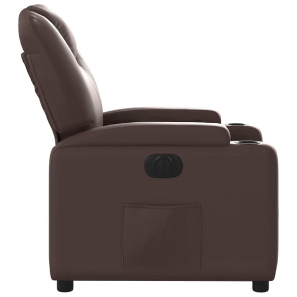 Elektronisk reclinerfåtölj brun konstläder