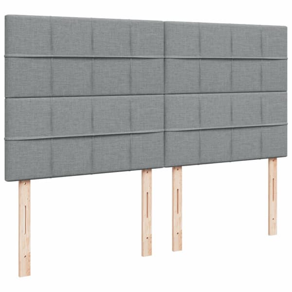 Ramsäng med madrass ljusgrå 200x200 cm tyg