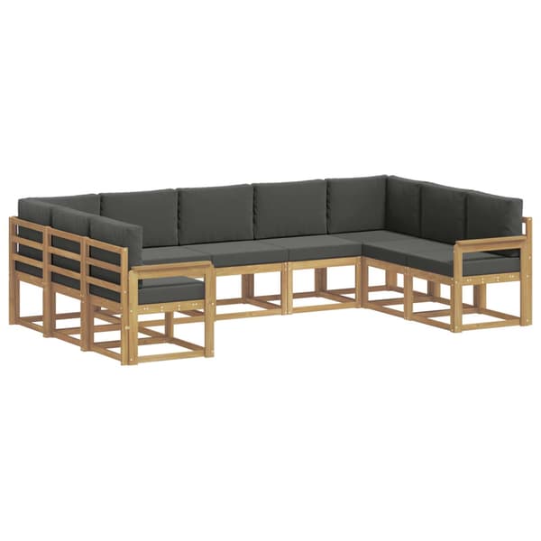 Utomhussoffset med kudde 9 pcs Vit och antracit