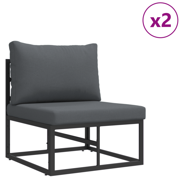 Trädgårdsoffset 5 pcs Svart Metall