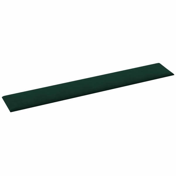 Väggsänggavel 12 pcs Mörkgrön 90 x 15 cm Sammet