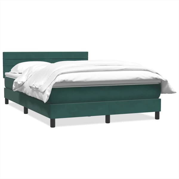 Ramsäng med madrass mörkgrön 160x220 cm sammet