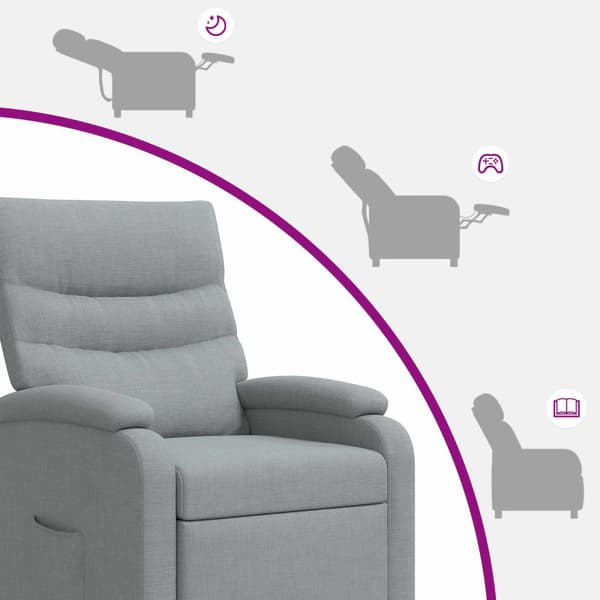 Massagefåtölj Ljusgrå Tyg