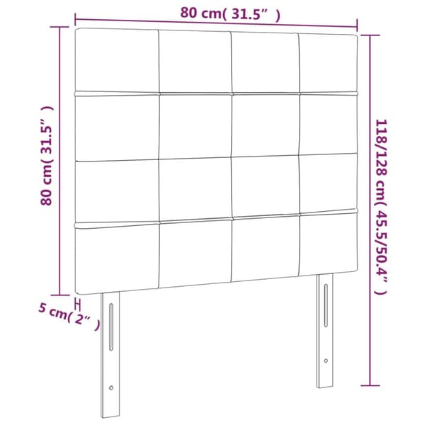 Sänggavel mörkgrå 80x5x118/128 cm sammet