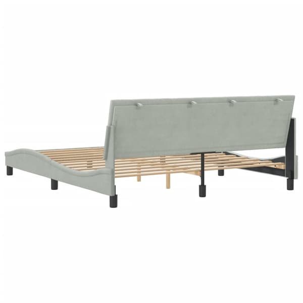 Bed Frame without Mattress "Hanko" Light Grey 180x200 cm Velvet