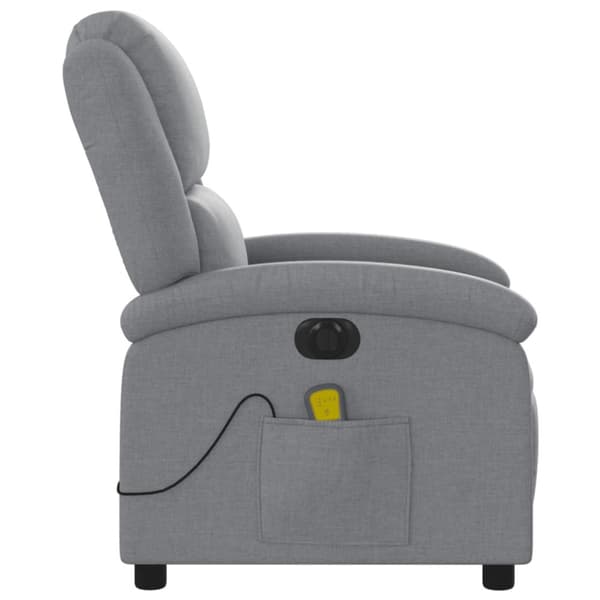 Elektrisk massagefåtölj ljusgrå tyg