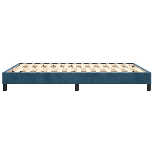 Boxspring-sängram mörkblå 140x200 cm sammet