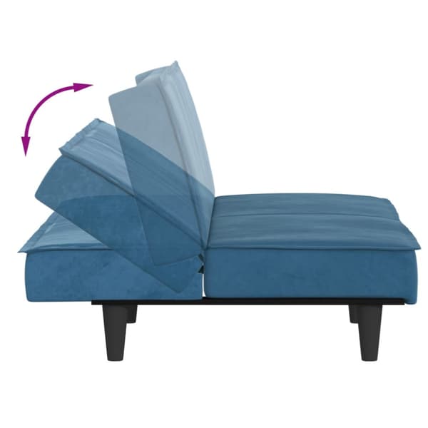Bäddsoffa blå sammet