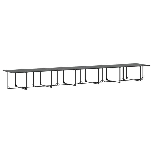 Trädgårdsmöbelset 17 pcs Svart Stål