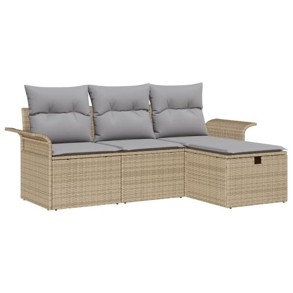 Trädgårdsoffset 4 st Beige och Ljusgrå konstrotting
