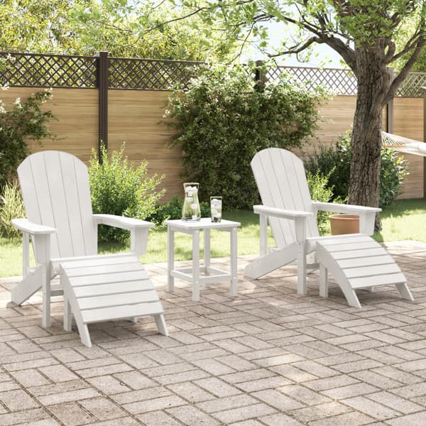 Trädgård Stol 3 pcs Vit polyeten
