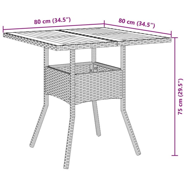 Trädgårdsmöbelset 5 pcs Grå konstrotting