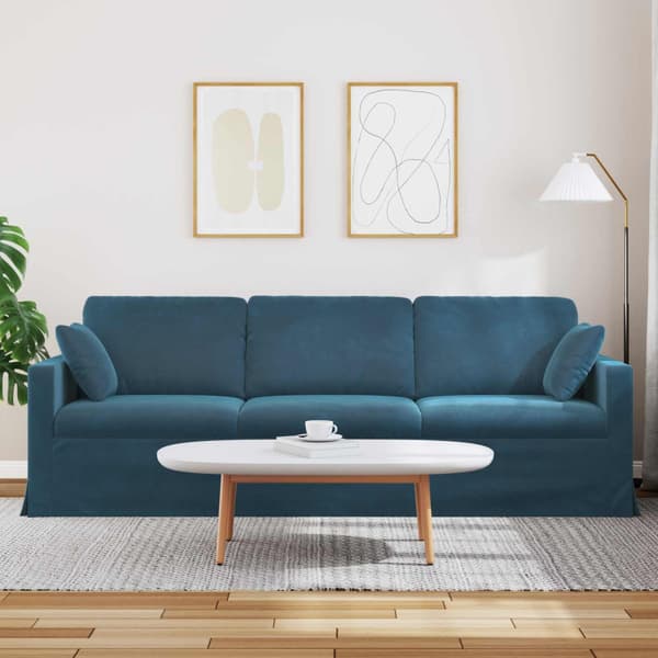 Soffa Blå 228 x 78 x 80 cm Sammet