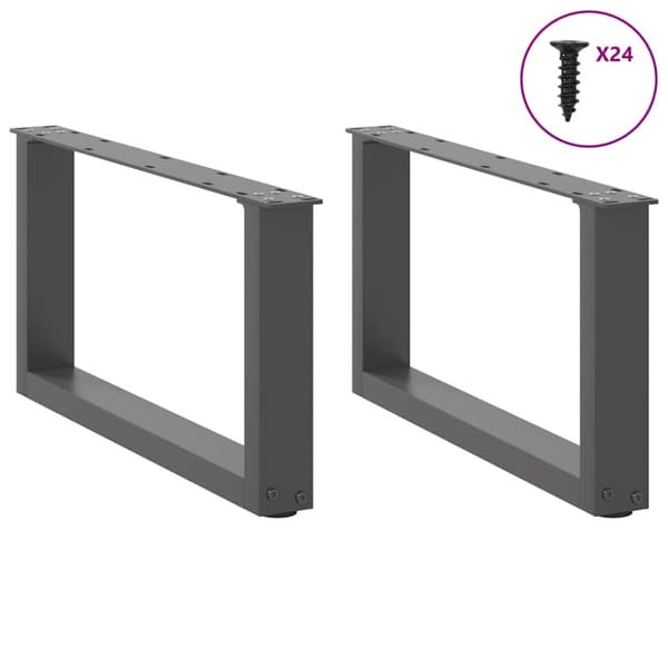 Soffbordsben U-formade 2 st antracit 60x(30-31) cm stål