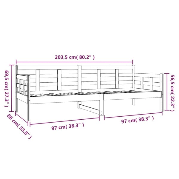 Dagbädd 80x200 cm massiv furu
