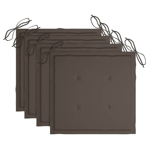 Stapelbara trädgårdsstolar med dynor 4 st massiv teak