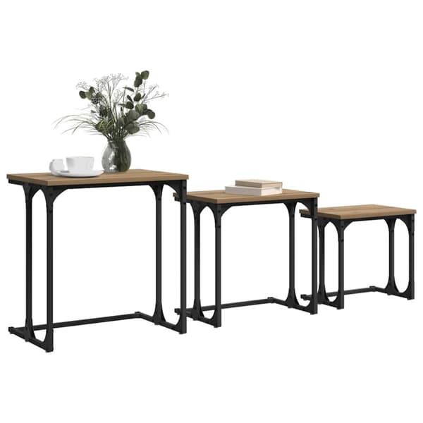 Nesting Kaffe Bord 3 pcs artisan ek Konstruerat trä