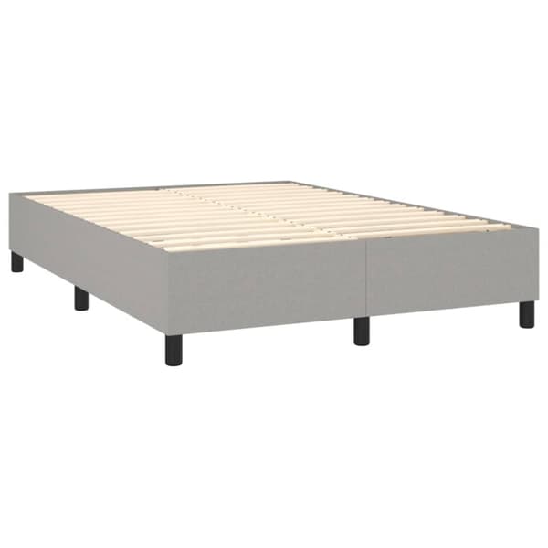 Boxspring-sängram ljusgrå 140x190 cm tyg