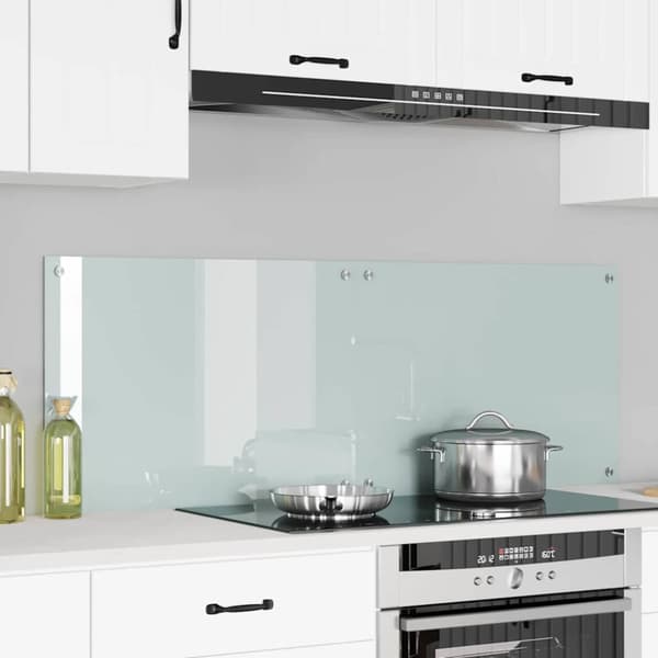 Köksskydd 2 pcs Vit 70 x 50 cm härdat glas