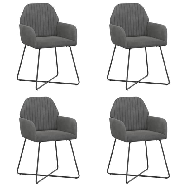 Matstolar 4 pcs Sammet Mörkgrå 55 x 50 x 84 cm