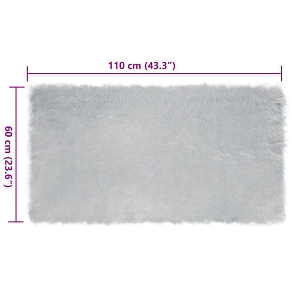 Fuskfäll matta TAFALLA Grå 60 x 110 cm Polyester