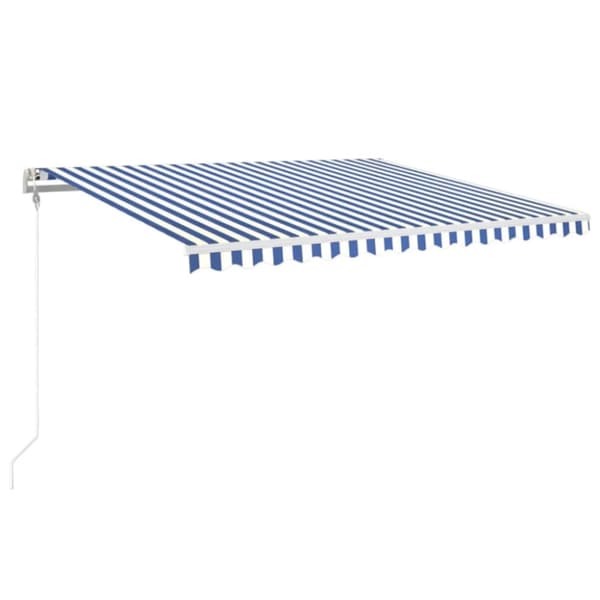 Automatisk markis 400x350 cm blå och vit