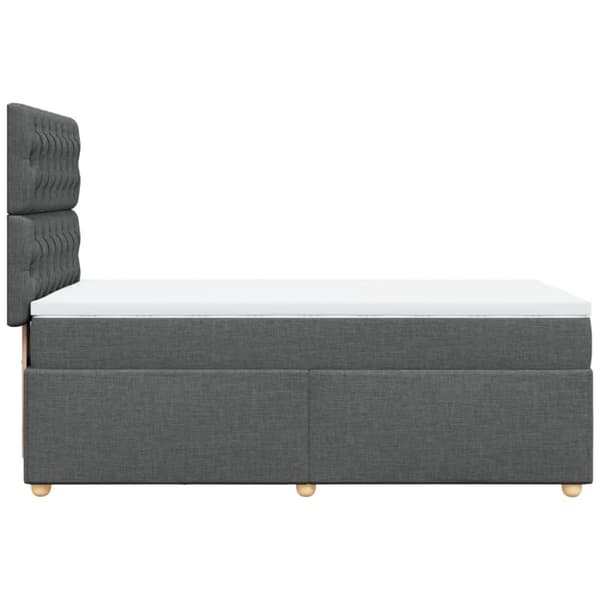 Ramsäng med madrass mörkgrå 100x200 cm tyg